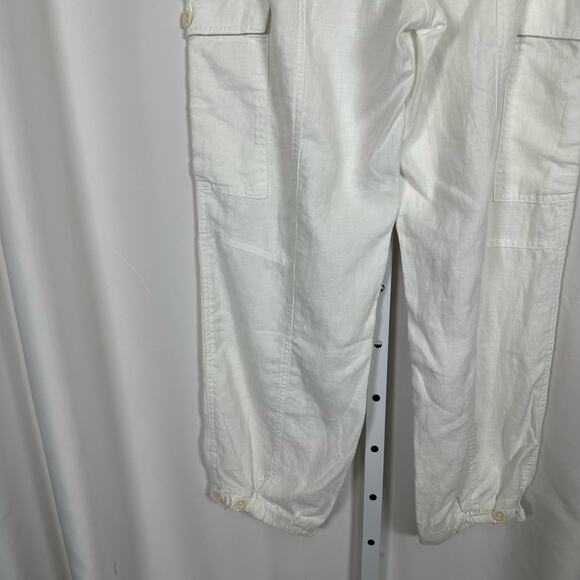 Lauren‎ Ralph Lauren White Linen Cargo Jogger Pants NWT Sz 12 Preppy Coastal - Picture 9 of 13